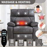 Medium-Firm Faux Leather Power Lift Massage Recliner Chair - Omega Lifestyles