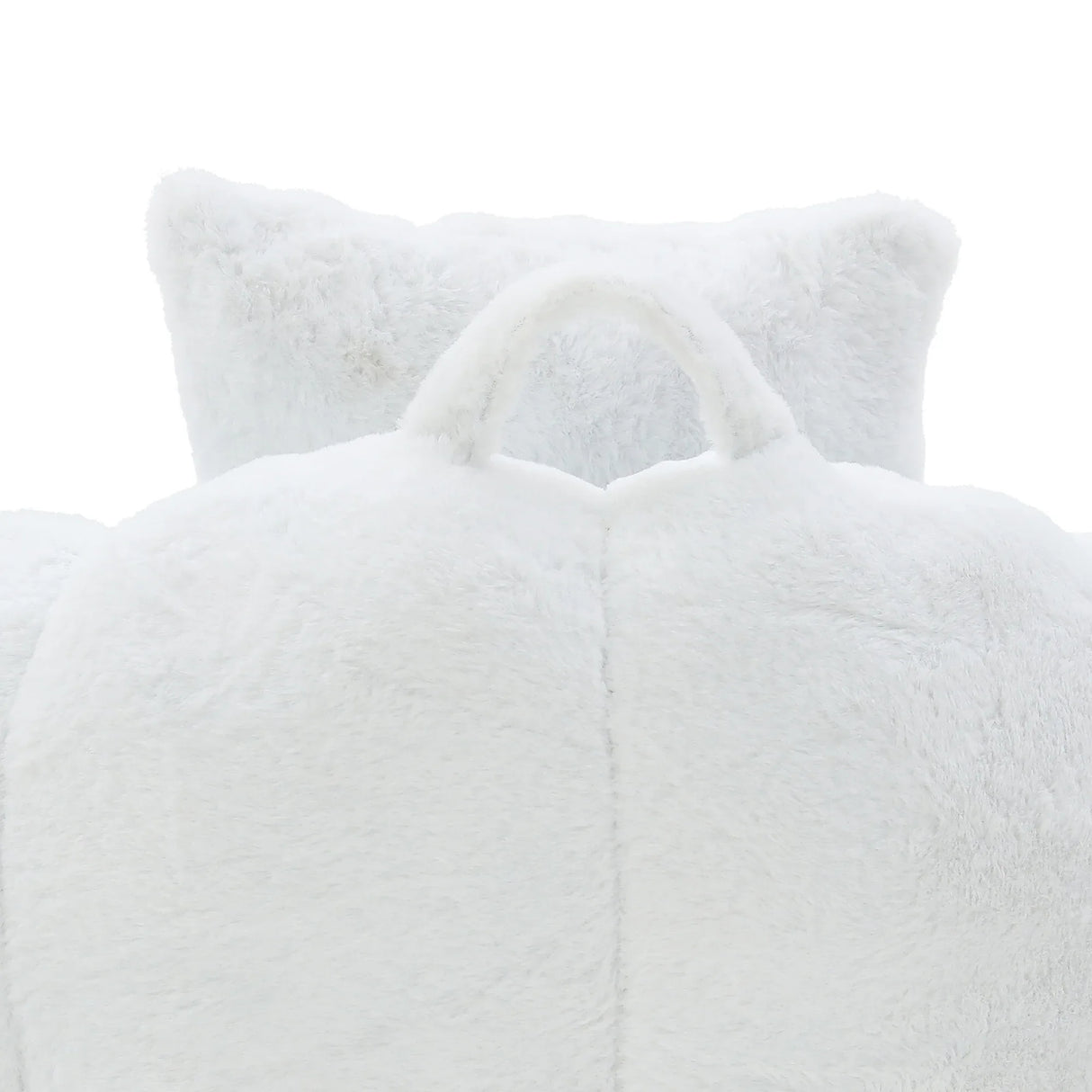 Shell-Shaped Faux Fur Foam Filled Bean Bag Chair With Footstool - Omega Lifestyles