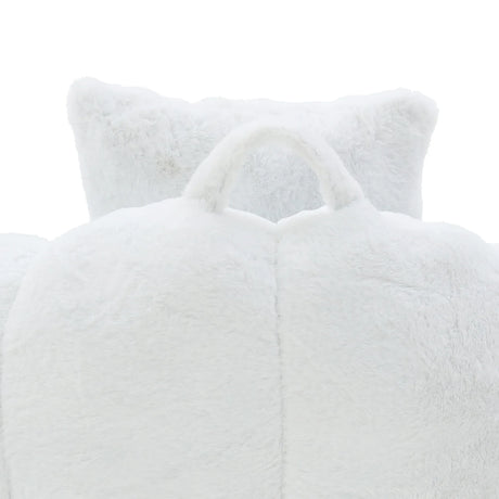 Shell-Shaped Faux Fur Foam Filled Bean Bag Chair With Footstool - Omega Lifestyles