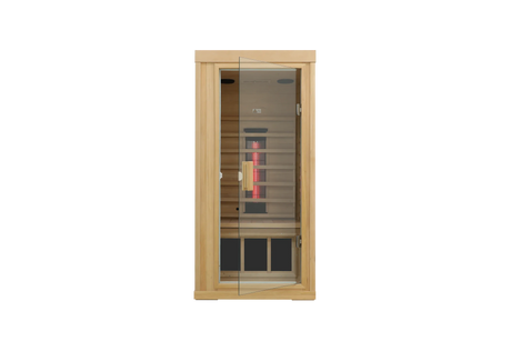 Single Mini Hemlock Wood Low EMF Far Infrared Sauna - Omega Lifestyles