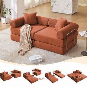 Modular Folding Convertible Corduroy Sofa Bed - Omega Lifestyles