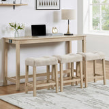 4-Piece Light Oak Bar Table Set With Power Outlet - Omega Lifestyles