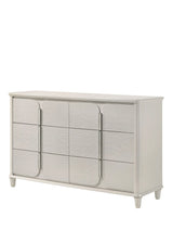 White Six-Drawer Acrylic Synthetic Wood Dresser - Omega Lifestyles