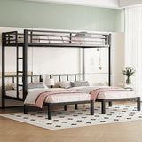 Metal Twin Over Twin Triple Bunk Bed With Guardrails - Omega Lifestyles