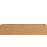 70-Inch Modern Natural Wood TV Stand With Rattan Doors - Omega Lifestyles