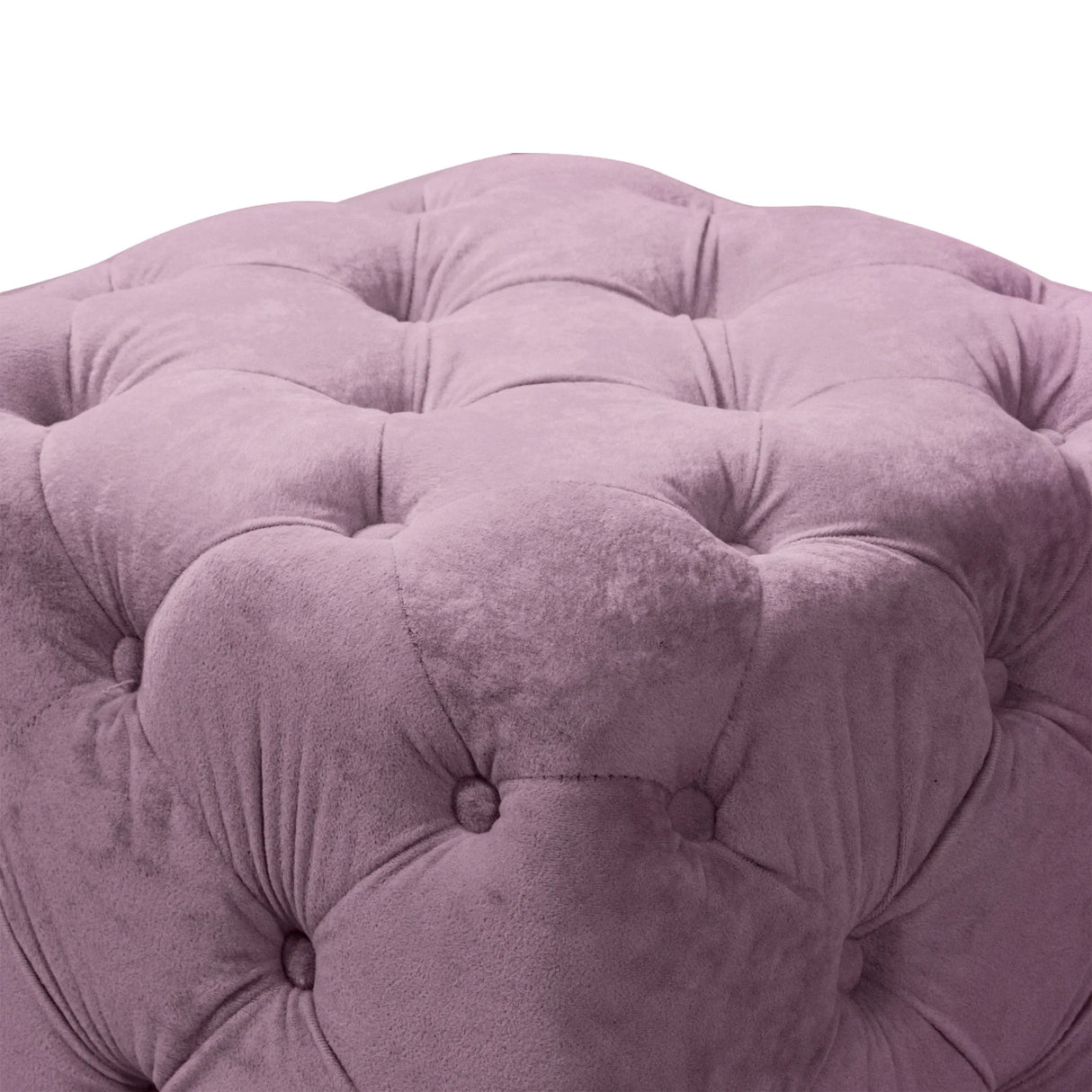 Purple Velvet Storage Ottoman Footstool With High-Density Foam - Omega Lifestyles