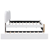 Full Upholstered Platform Bed With Twin Trundle White - Omega Lifestyles