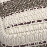 Woven Earth Tone Brown Fabric Square Pouf - Omega Lifestyles