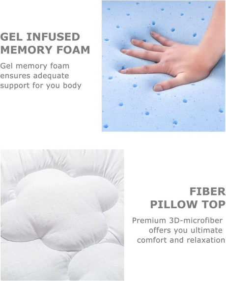 Full 4-Inch Dual Layer Pillow Top Memory Foam Mattress Topper - Omega Lifestyles