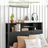 Twin Metal Platform Bed Frame With Storage Headboard Charging Station - Omega Lifestyles