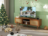 Mid Century Modern Rattan TV Stand Console - Sleep Galleria