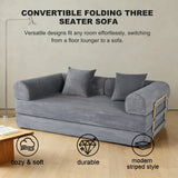 Foldable 3-Seat Soft Memory Foam Sofa Bed With Pillows - Omega Lifestyles