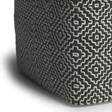 Square Woven Outdoor Indoor Gray Fabric Pouf Seat - Omega Lifestyles