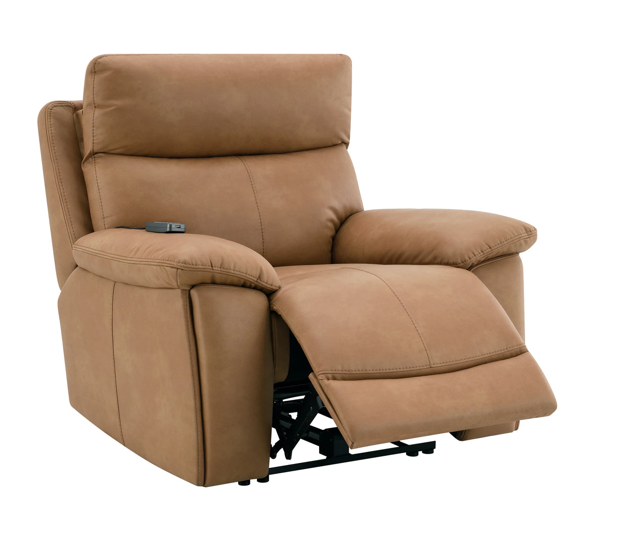 Brown Leather Aire Power Motion Recliner With USB And Power Headrest - Omega Lifestyles