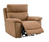 Brown Leather Aire Power Motion Recliner With USB And Power Headrest - Omega Lifestyles