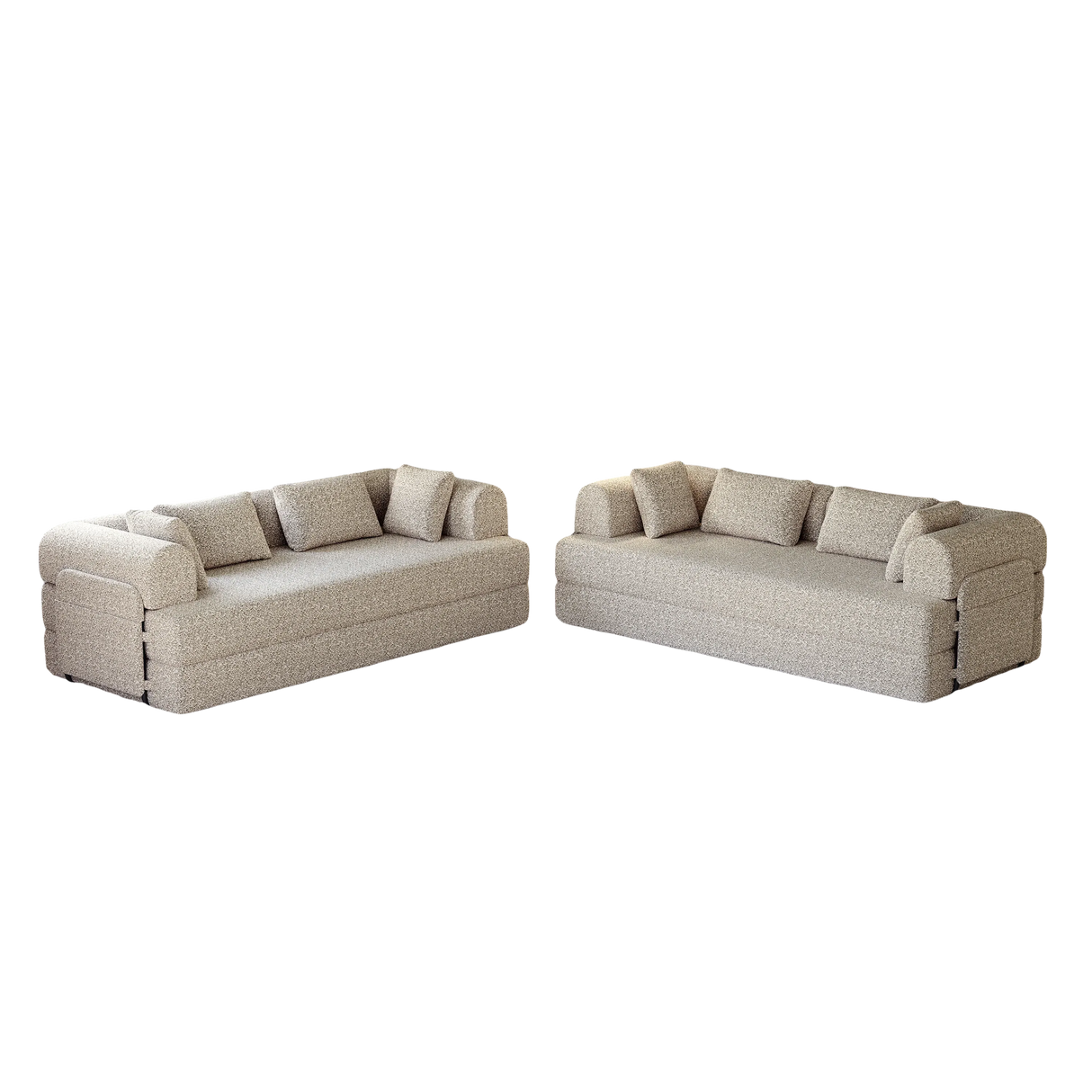 Convertible Chenille Foam 4-Seat Folding Sleeper Sofa Bed Set - Omega Lifestyles