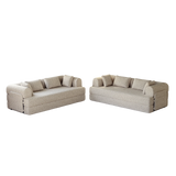 Convertible Chenille Foam 4-Seat Folding Sleeper Sofa Bed Set - Omega Lifestyles