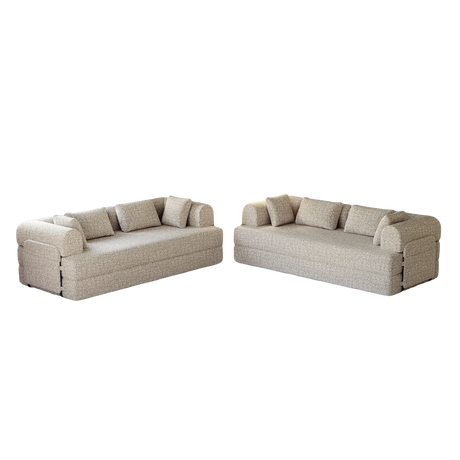 Convertible Chenille Foam 4-Seat Folding Sleeper Sofa Bed Set - Omega Lifestyles