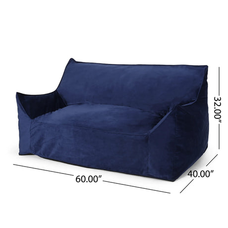 Oversized Velvet 2-Seater Foam Filled Bean Bag Chair - Omega Lifestyles