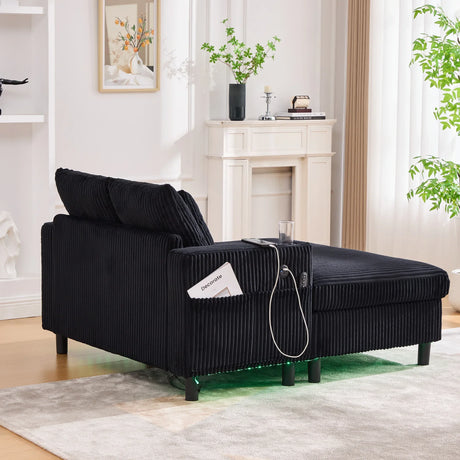 Oversized Corduroy Recliner Sofa With USB Charging - Omega Lifestyles