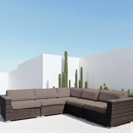 Modular L-Shaped Fully Assembled Outdoor Sectional Sofa - Omega Lifestyles