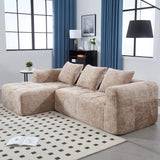 Chenille Modular 3-Seat Sectional Sofa With Side Pockets - Omega Lifestyles