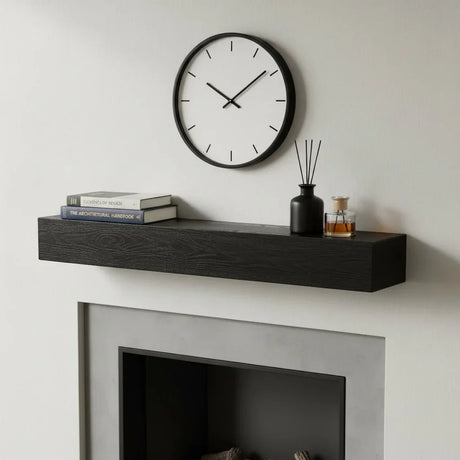 Western Red Cedar 48-Inch Embossed Fireplace Mantel Shelf - Omega Lifestyles