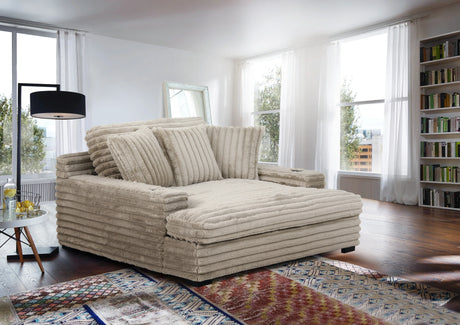 Corduroy Jumbo Chaise Armchair With Dual Cup Holders - Omega Lifestyles