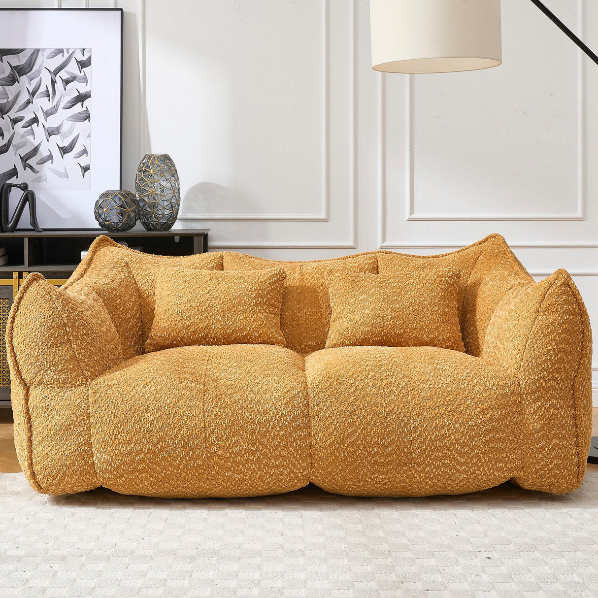 Chenille Dual Bean Bag Chair With Foam Core - Omega Lifestyles