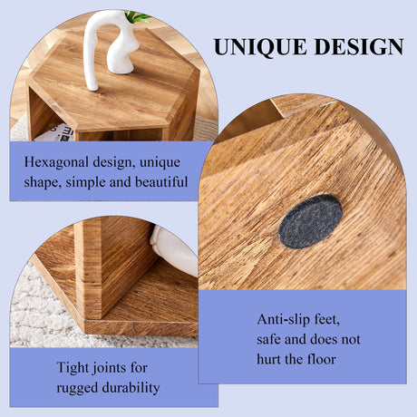 Hexagonal MDF Storage Coffee Table With Pattern - Omega Lifestyles