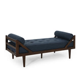 Chic Navy Blue Fabric Button-Tufted Chaise Lounge - Omega Lifestyles
