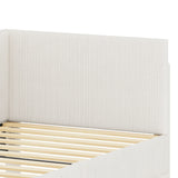 Twin L-Shaped Corduroy Upholstered Daybed With Storage Drawers - Omega Lifestyles