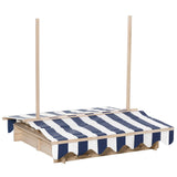 Wooden Kids Sandbox With Adjustable Canopy And Benches - Omega Lifestyles