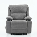 Medium-Firm Corduroy Remote-Controlled Heating Massage Recliner - Omega Lifestyles
