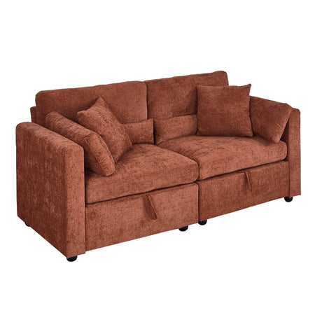 Brown Chenille 3-Seat Durable Upholstered Sofa - Omega Lifestyles