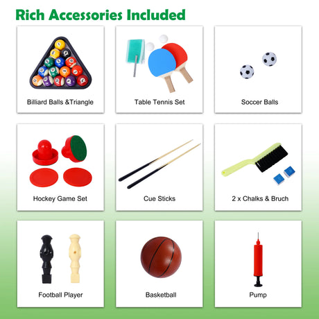 5-in-1 Convertible Indoor Sports Game Table with Accessories - Omega Lifestyles