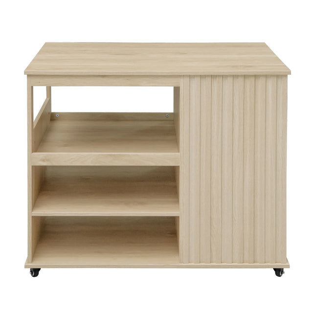 Rolling Kitchen Island Cart With Wine Rack Drawer - Omega Lifestyles