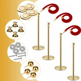 Set of 4 Stainless Steel Gold Velvet Rope Posts - Omega Lifestyles
