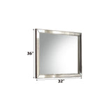 Contemporary Silver Synthetic Wood Framed Mirror 28x32 Inch - Omega Lifestyles