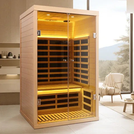 Two Person Hemlock Wood Far-Infrared Home Sauna - Omega Lifestyles