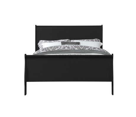 Eastern King Black Synthetic Wood Sleigh Bed Frame - Omega Lifestyles