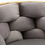Modern Gray Velvet Accent Chair With Gold Legs - Omega Lifestyles