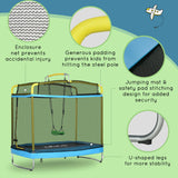 3-in-1 Kids Trampoline With Enclosure Swing Gymnastics Bar - Omega Lifestyles