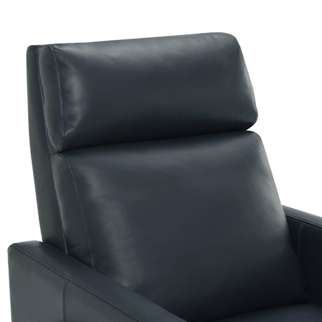 Mid-Century Modern Genuine Leather Push Back Recliner - Omega Lifestyles