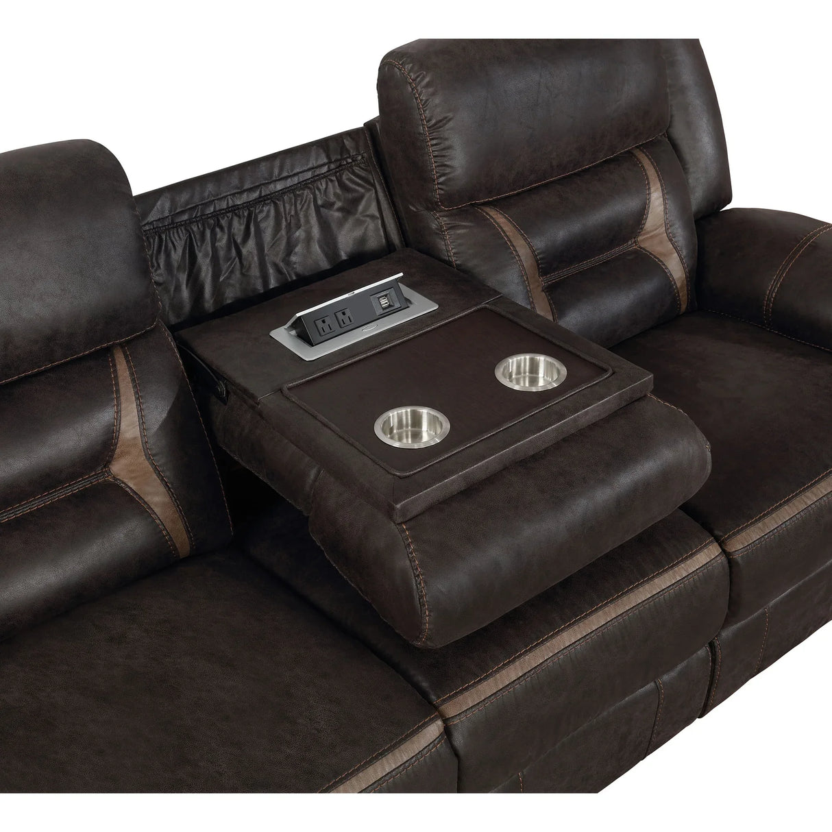 Brown Upholstered 3-Piece Manual Reclining Living Room Set - Omega Lifestyles