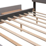 Upholstered Platform Bed With Drawers And Twin XL Trundle - Omega Lifestyles