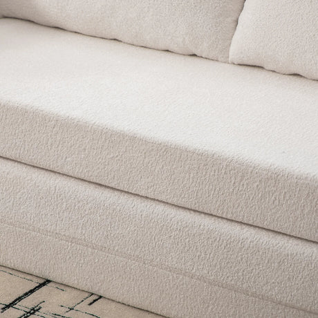 Convertible Chenille Foam Loveseat Sofa Bed With Pillows - Omega Lifestyles