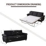 Modern Linen 2-in-1 Sleeper Sofa Bed With Memory Foam Mattress - Omega Lifestyles