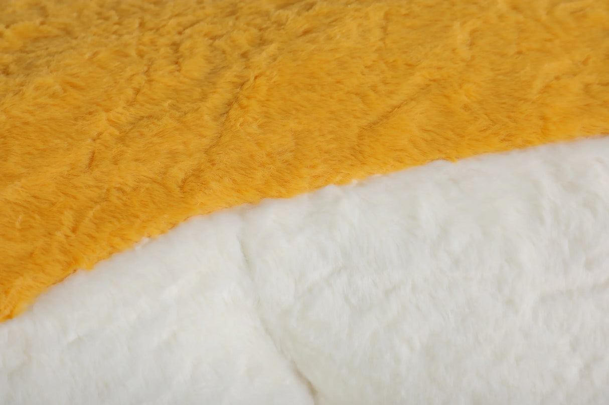 Multicolor Faux Fur Oversized Foam Filled Bean Bag Chair - Omega Lifestyles