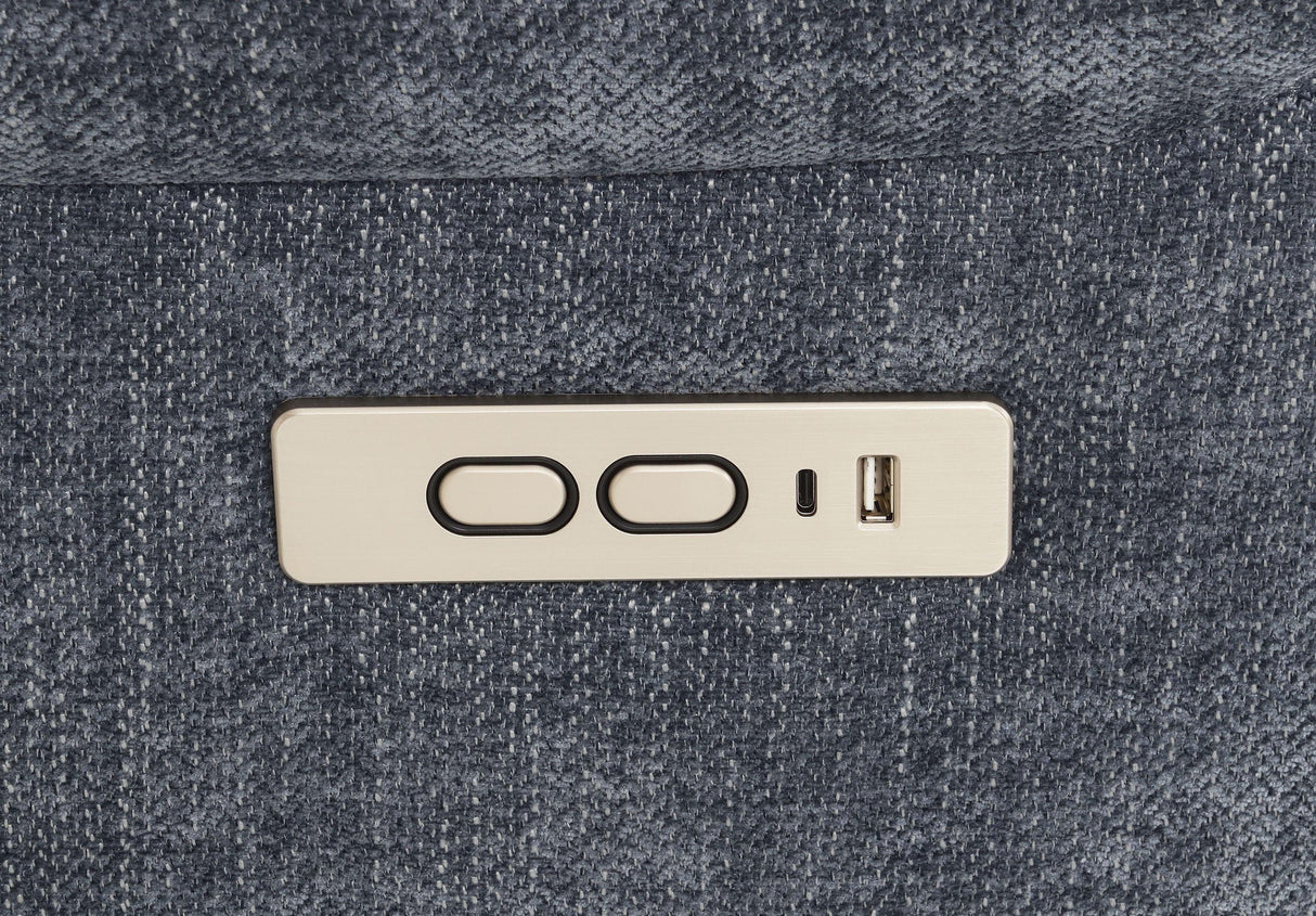 Blue Chenille Power Lift Recliner With Heating Massage - Omega Lifestyles